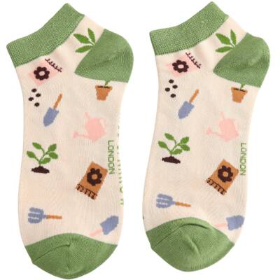 Miss Sparrow: Sneaker Socken Bambus Garten creme