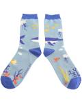 Herren Socken Bambus Unterwasser blau Mr Sparrow