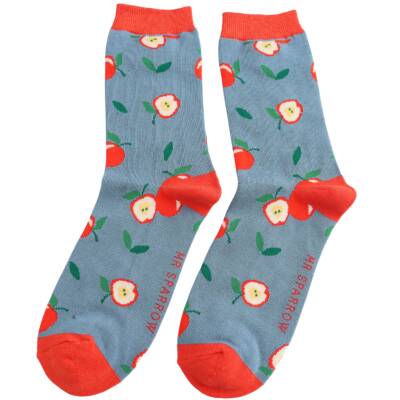 Herren Socken Bambus Apples denim Mr Sparrow
