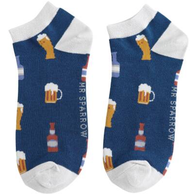 Mr Heron: Sneaker Socken Herren Heres to beer blau