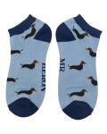 Mr Heron: Sneaker Socken Herren Dackel Denim blau