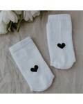 Eulenschnitt: Weiße Socken- Herz schwarz