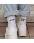 Eulenschnitt: Weiße Socken- Jetzt oder nie Schriftzug
