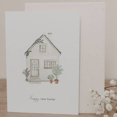 Eulenschnitt: Klappkarte Happy New Home