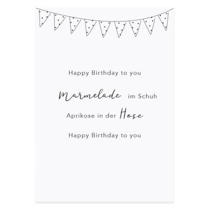 Eulenschnitt: Postkarte Geburtstag Marmelade