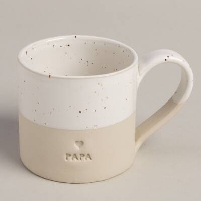 Eulenschnitt: Große Tasse Papa Steingut