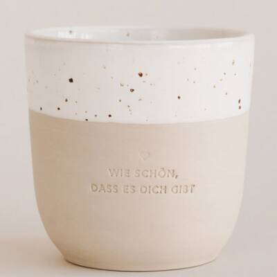 Eulenschnitt: Becher Wie schön Steingut