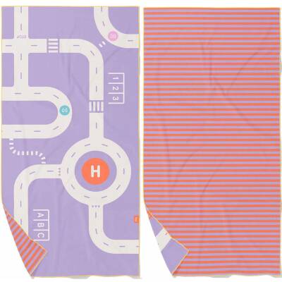 Mikrofaser Badetuch Road Lavendel 140x70cm Quut