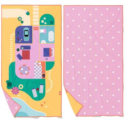 Mikrofaser Badetuch Puppenhaus 140x70cm Quut