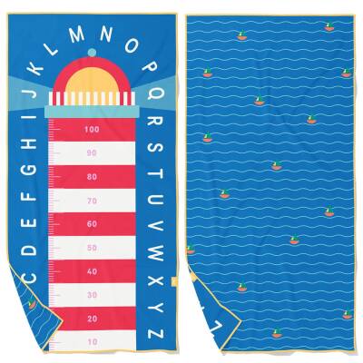 Mikrofaser Badetuch Leuchtturm blau 140x70cm Quut