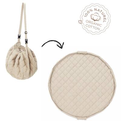 Play and Go: Organic Spieldecke 2in1 Stripes Blue
