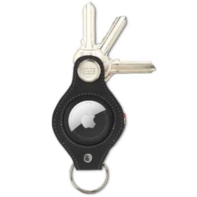 AirTag Keyholder Leder Carbon Black Lusso Garzini