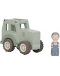 Traktor Holz grün mit Spielfigur Little Dutch