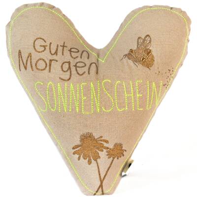 Good old friends: Herzkissen Guten Morgen 27x27cm