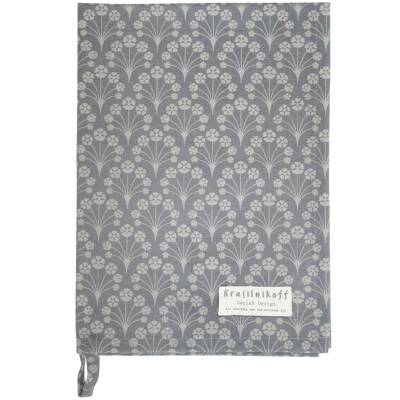 Krasilnikoff: Geschirrtuch Bouquet dusty blau 50x70cm