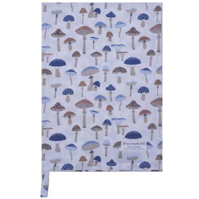 Krasilnikoff: Geschirrtuch Mushroom blau Baumwolle