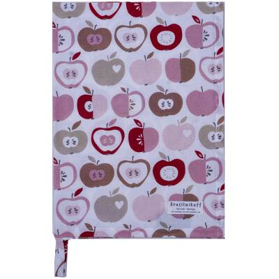 Krasilnikoff: Geschirrtuch Retro Apples rose 50x70cm
