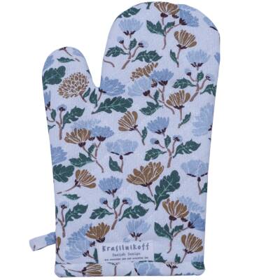 Krasilnikoff: Ofenhandschuh Flowers blau