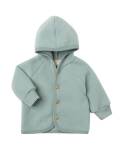 Engel: Wollfleece Jacke mit Kapuze bergblau melange