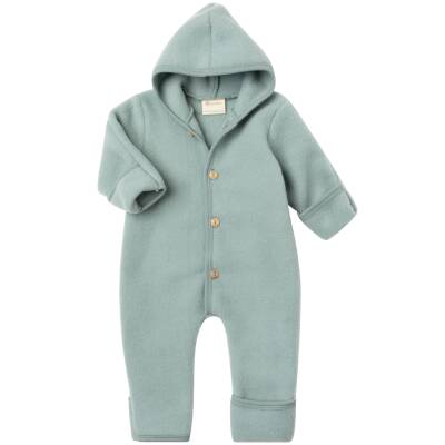 Engel: Babyoverall Wollfleece mit Umschlägen bergblau