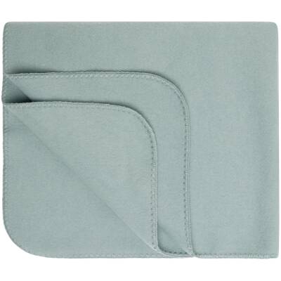 Engel: Babydecke Wollfleece mit Muschelkante bergblau