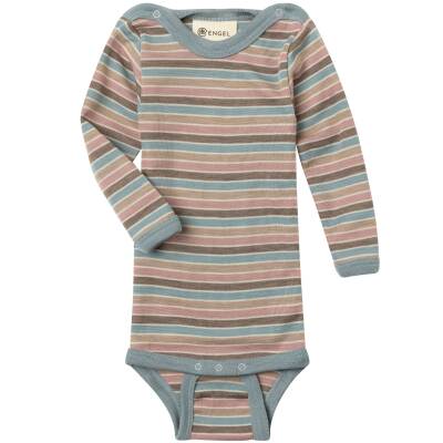 Engel: Baby-Body Wolle Seide Langarm Pastellcolour