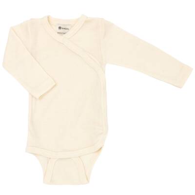 Engel: Baby-Wickelbody Wolle Seide Langarm natur