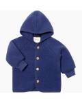 Engel: Wollfleece Jacke mit Kapuze enzian blau