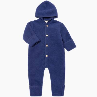 Engel: Babyoverall Wollfleece mit Umschlägen enzian blau