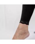 Engel: Damen Leggings mit Spitze schwarz Wolle-Seide