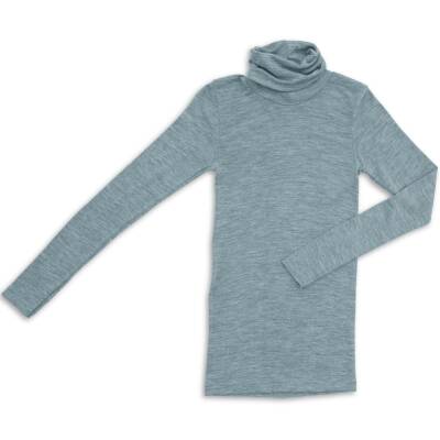 Engel: Damen Rolli bergblau Wolle-Seide