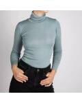 Engel: Damen Rolli bergblau Wolle-Seide