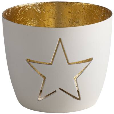 Gift Company Windlicht Madras M weiß Stern