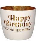 Gift Company Windlicht Madras weiß Happy Birthday