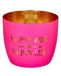 Gift Company Windlicht Madras pink Happy Wife