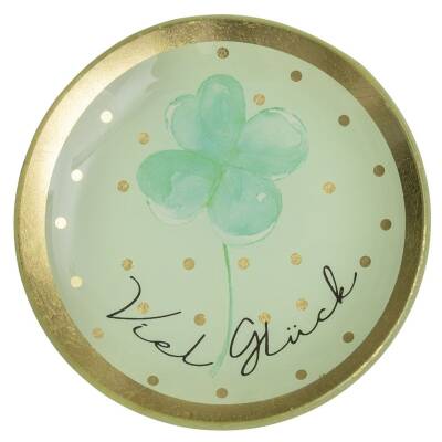 Love Plates Gift Company Glasteller Viel Glück rund