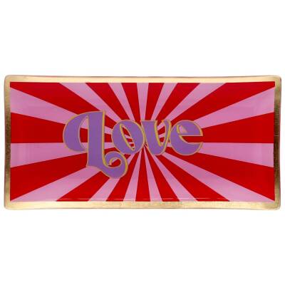 Love Plates Gift Company Glasteller Love 10x21cm