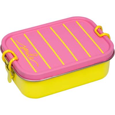 Brotdose Spiegelburg Edelstahl To Go-Smile gelb-pink