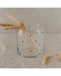 Eulenschnitt: Trinkglas kleine Herzen schwarz