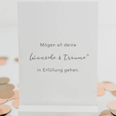 Eulenschnitt: Postkarte mit Spruch Wünsche und Träume