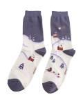 Miss Sparrow: Bambus Socken Winter Night blau