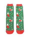 Miss Sparrow: Bambus Socken Xmas Cat grün