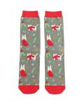 Weihnachtssocken Männer Bambus Xmas Cat green Mr...