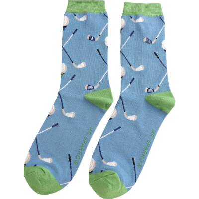 Männer Socken Bambus Golf Pattern denim Mr Sparrow