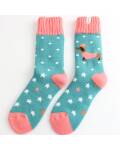 Kuschelsocken Winter Dackel blau Miss Sparrow