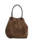 The Moshi: Schultertasche Teddy-Optik braun Jonna