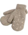 The Moshi: Fäustlinge gestrickt beige-kleine Herzen