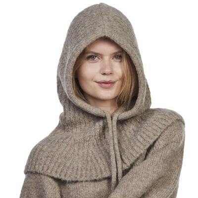 The Moshi: Balaclava-Schlupfmütze gestrickt beige