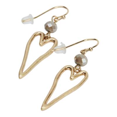 The Moshi: Ohrringe goldenes Herz Reagan beige