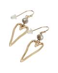 The Moshi: Ohrringe goldenes Herz Reagan beige